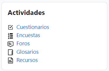 Actividades Listado bloque actividades