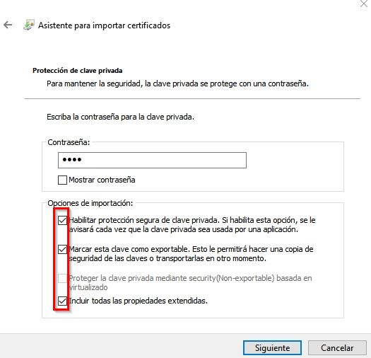 Proteccion clave privada