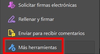Menu Mas herramientas