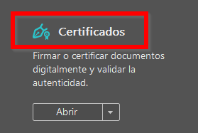 opcion Certificados