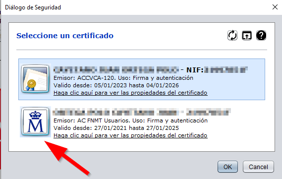 elección certificados