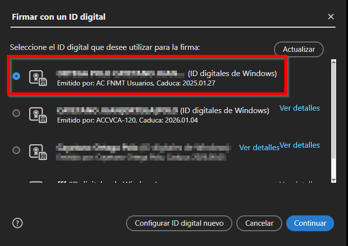 certificados digitales instalados