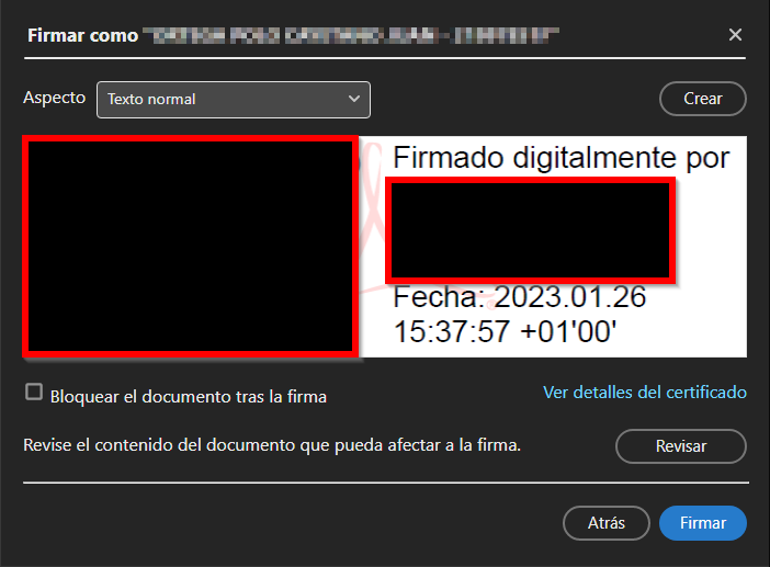 como quedaria la firma