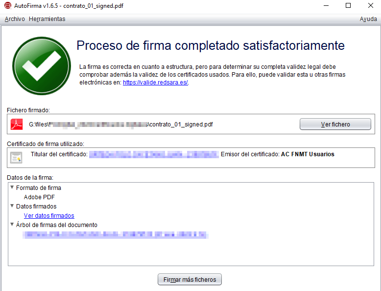 firma satisfactoria