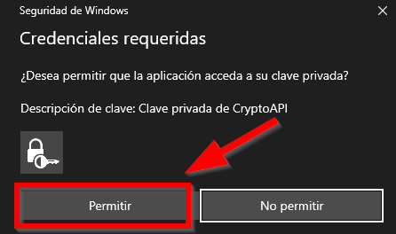 permitir usar nuestro certificado