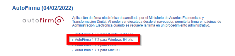 descarga autofirma para windows