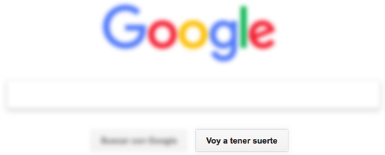 pantalla con el botón voy a tener suerte