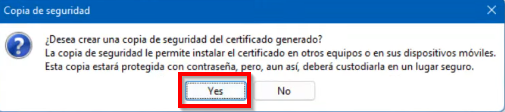 copia seguridad certificado