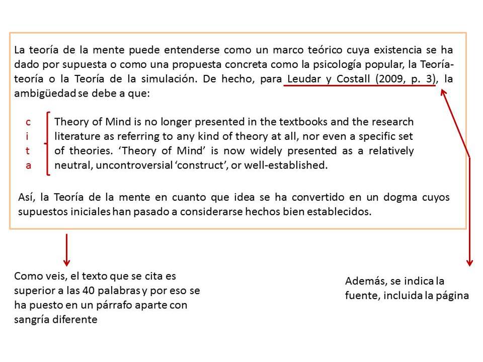Imagen de ejemplo de cita de 40 palabras o más