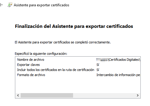 opciones de exportacion