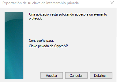 aviso uso de clave privada