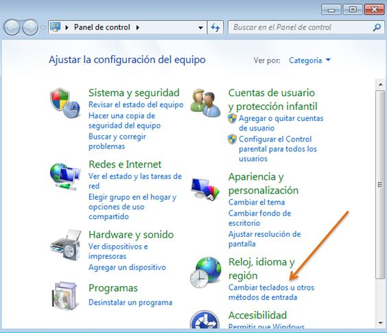 panel de control