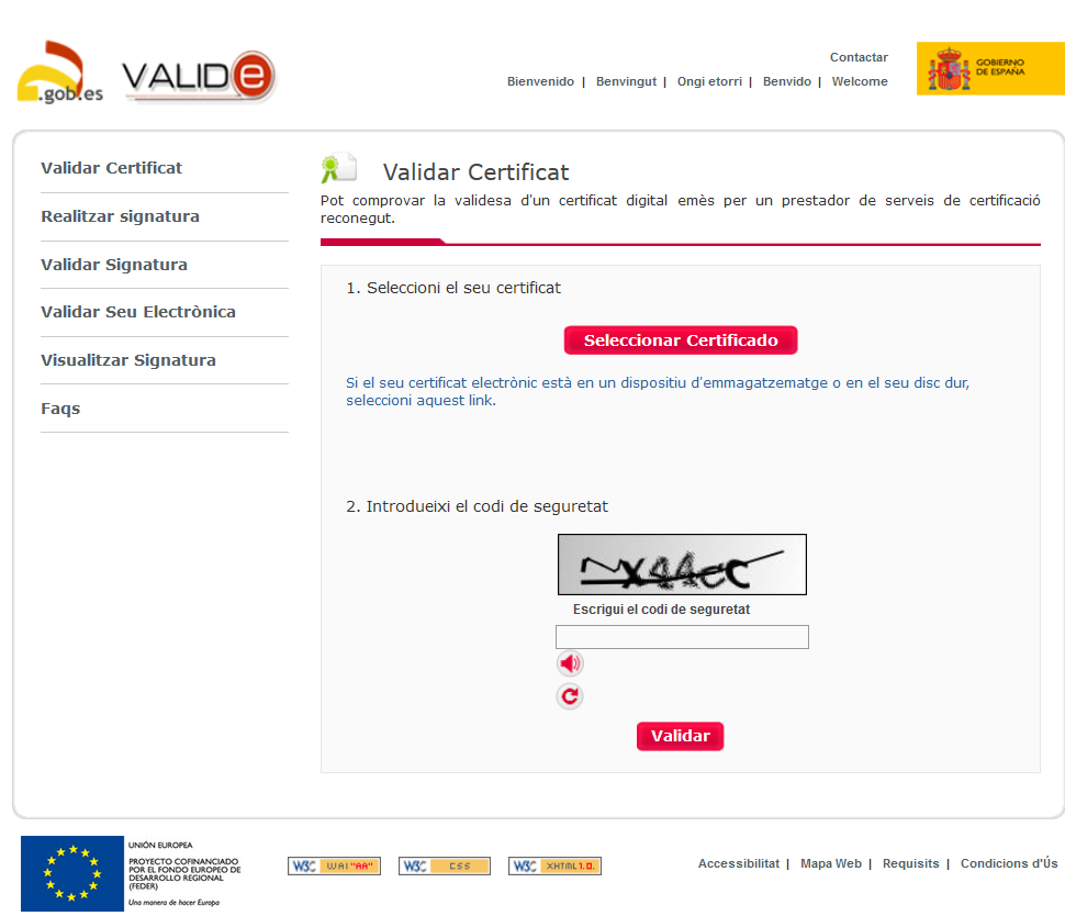 Validar certificat