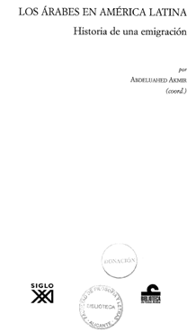 Portada del llibre "Los árabes en América Latina" amb el subtítol, "historia de una emigración"
