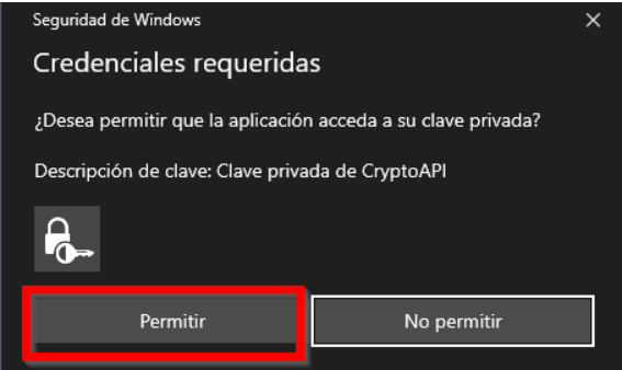 Pantalla a información de que vamos a utilizar tu certificado