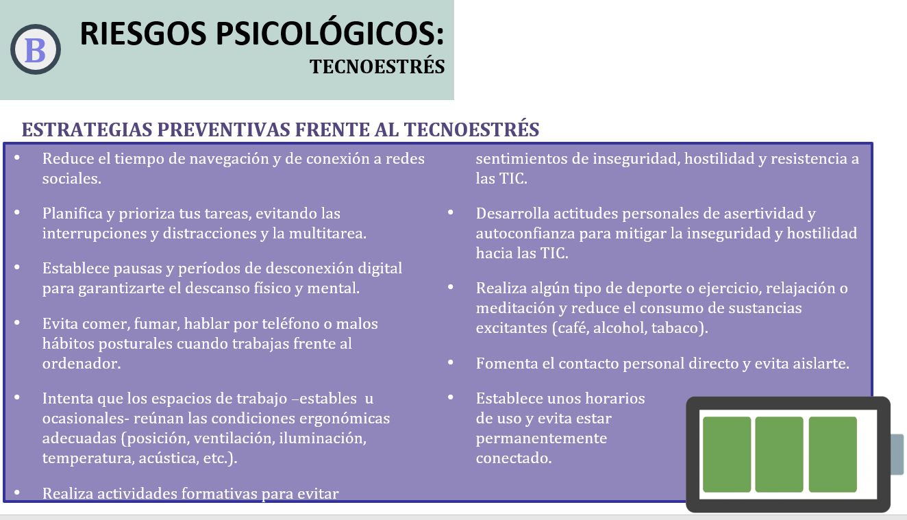 ESTRATEGIAS PREVENTIVAS FRENTE AL TECNOESTRÉS