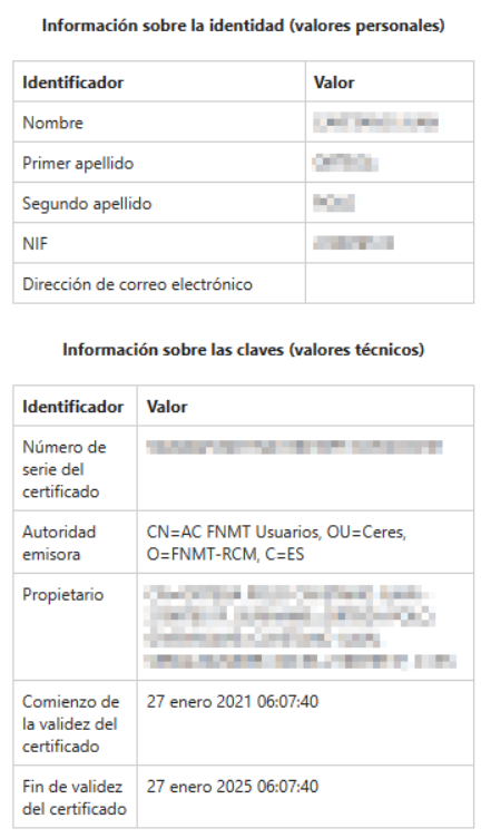 Pantalla que informa de que tu certificado es Válido 