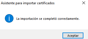 importación completada
