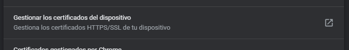 Chrome opciones