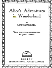 Portada del libro "Alice's Adventures in Wonderland", donde la primera letra de cada palabra aparece escrita en mayúscula