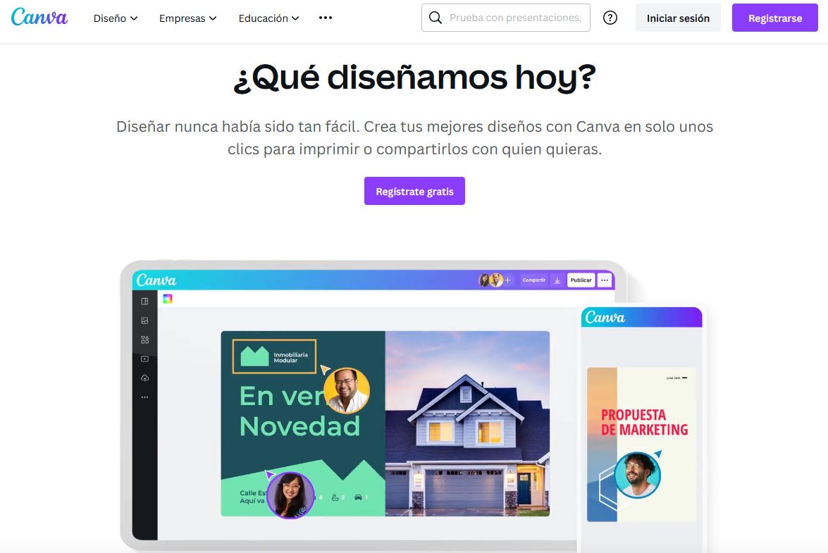 canva página inicial