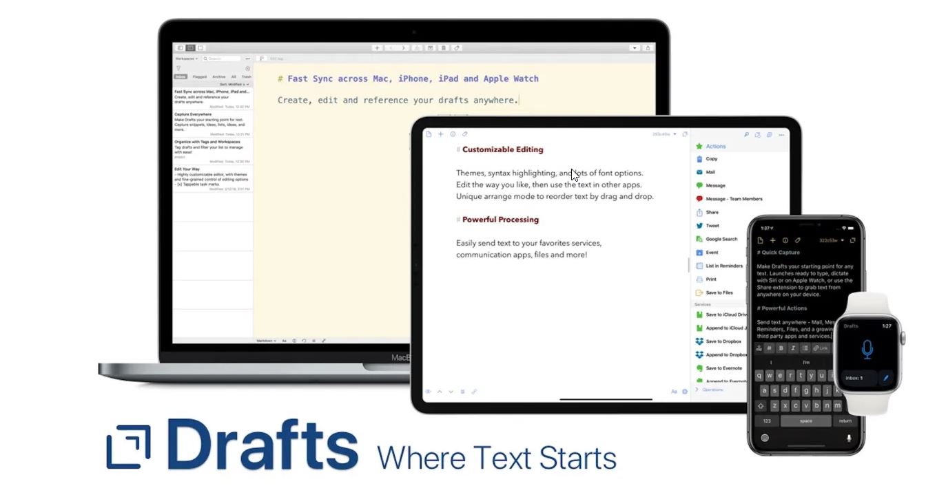 Drafts en varios dispositivos