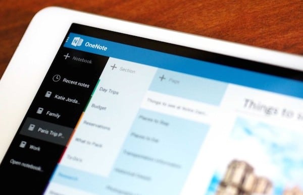OneNote en una tablet