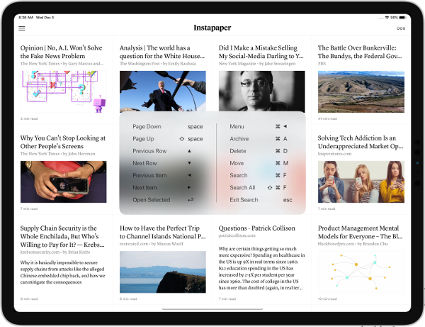 instapaper tablet