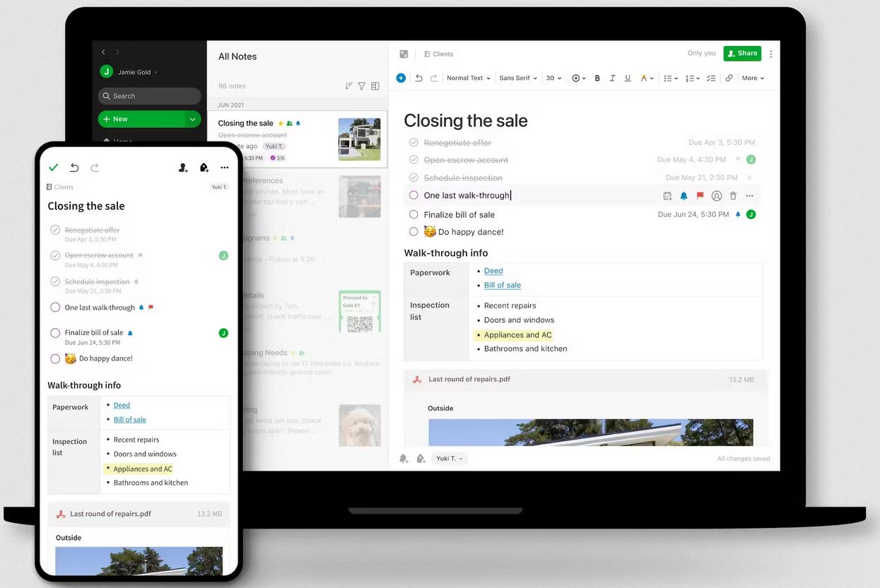 Evernote en varios dispositivos Evernote en varios dispositivos