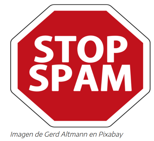 Señal de stop con el mensaje Stop Spam