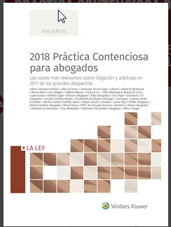 Imagen de la portada de un anuario (2018. Práctica contenciosa para abogados)