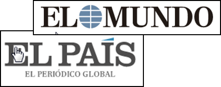 Imagen integrada por la cabecera de los diarios El Mundo y El País