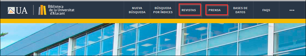 Buscador revistas  y prensa menu superior