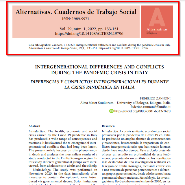 Primera página de un artículo de revista Primera página de un artículo de revista, mostrando la ubicación de los datos necesarios para redactar la referencia